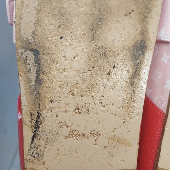 LOUIS VUITTON Monogram Rouge Rose Bom Dia Flat Sandal - Picture 8 of 9